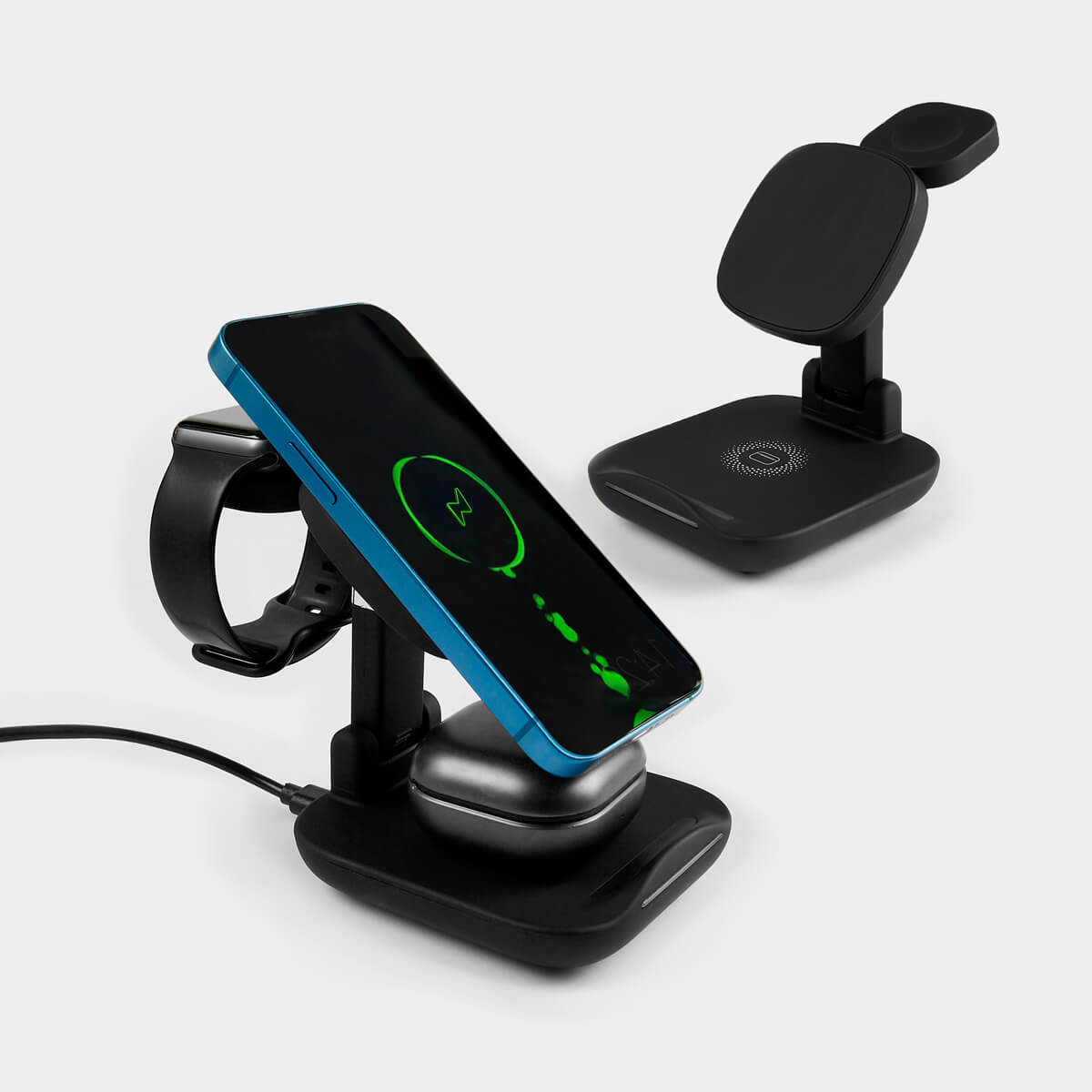 MULTICARGADOR INALÁMBRICO ORANO NEGRO