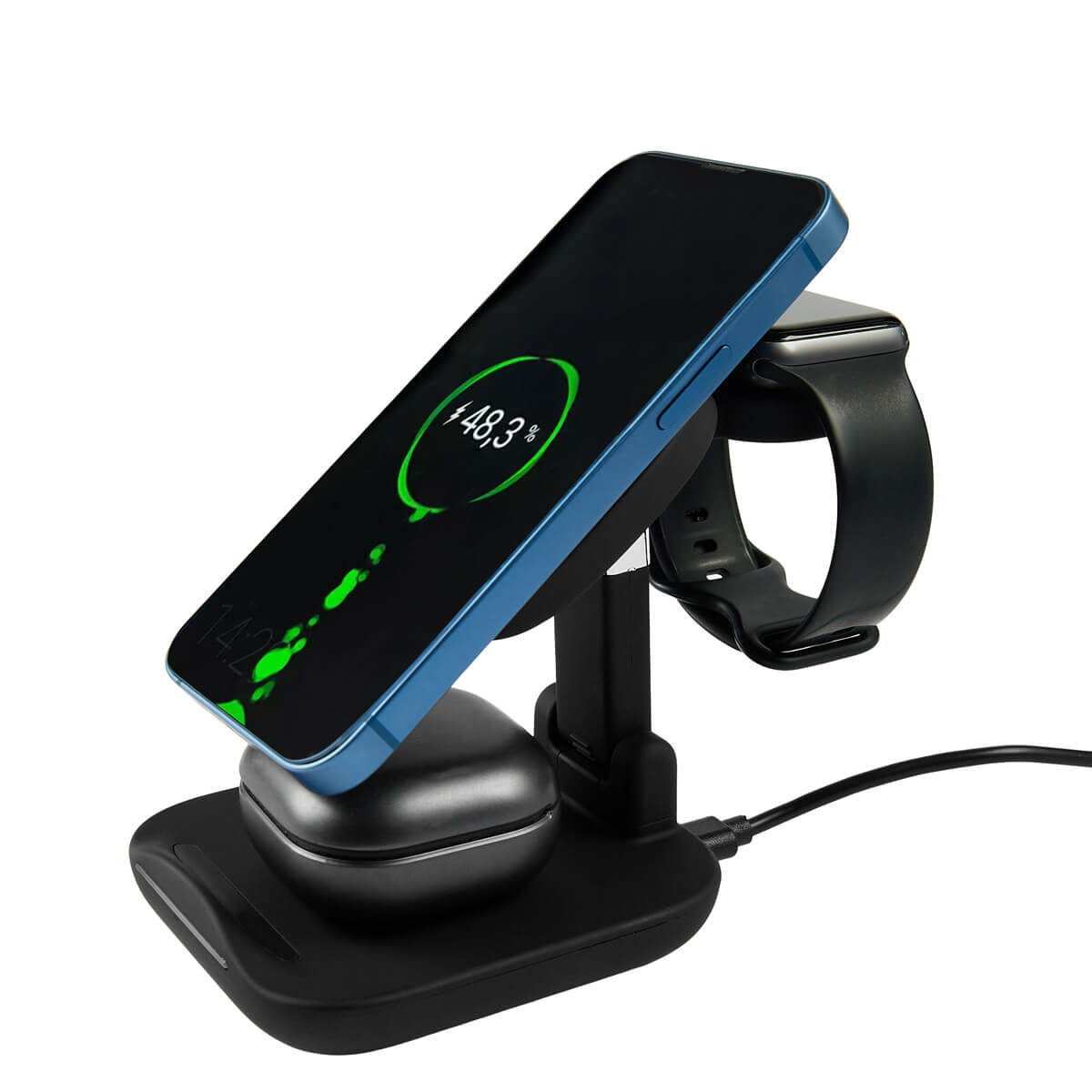 MULTICARGADOR INALÁMBRICO ORANO NEGRO - Imagen 6