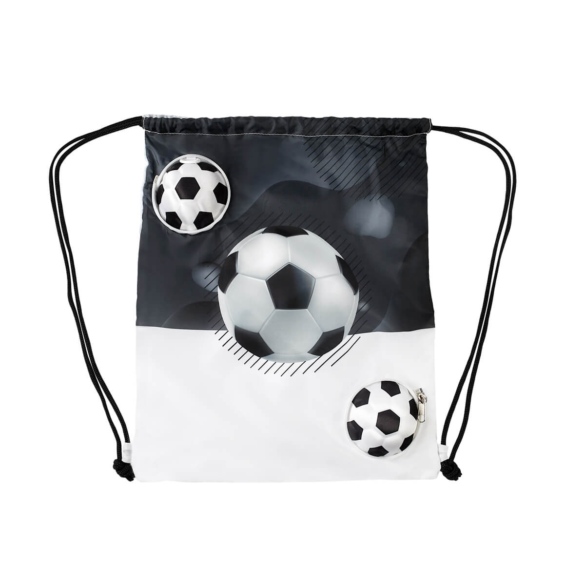 BOLSA-MOCHILA MÁGICA SOCCER BLA Y NEG - Imagen 2