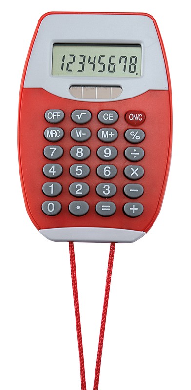 CALCULADORA COLGABLE ENCORE ROJO