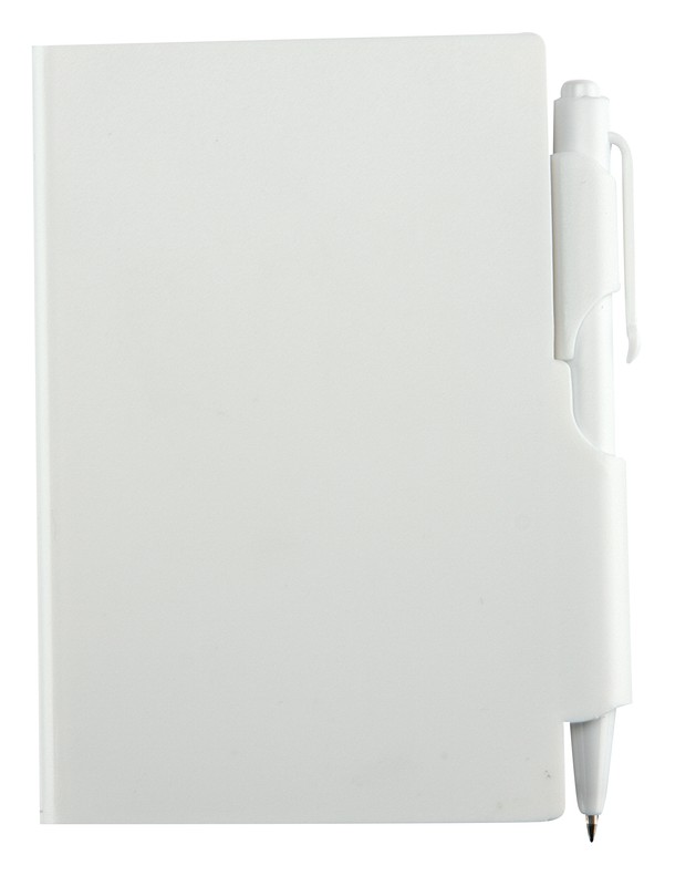 BLOCK DE NOTAS CON BOLÍGRAFO BLANCO