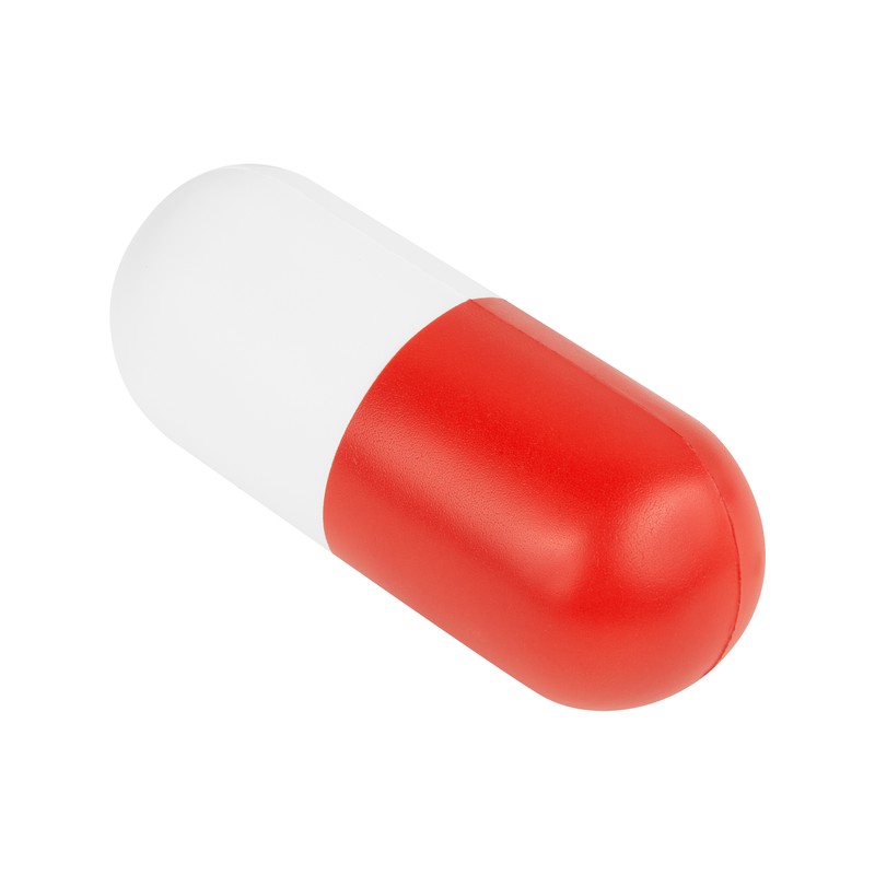 ANTI-STRESS EN FORMA DE CAPSULA ROJO